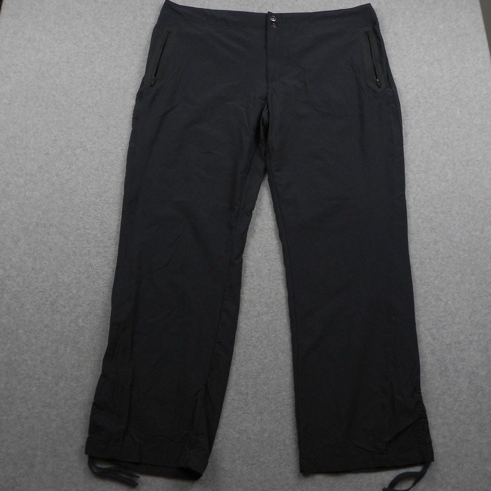 Cabela's Hiking Pants Womens 20 Wide Leg Chino Gray Stretch Nylon Outdoor Travel